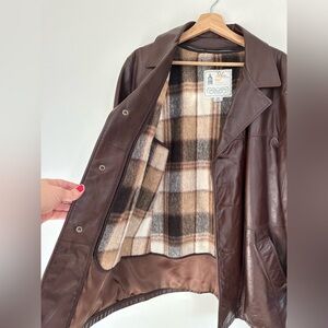 1970 London Fog Leather and‎ Wool jacket grandpa vibes- outerwear of distinction